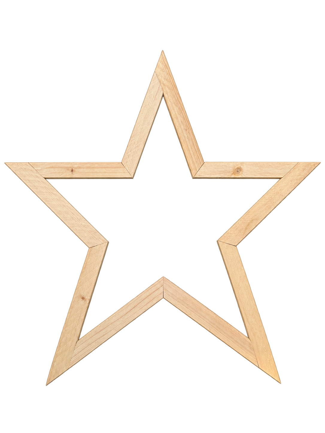 Dekorative Holzfiguren - Handgefertigt - Stabil - Stern oder Tannenbaum